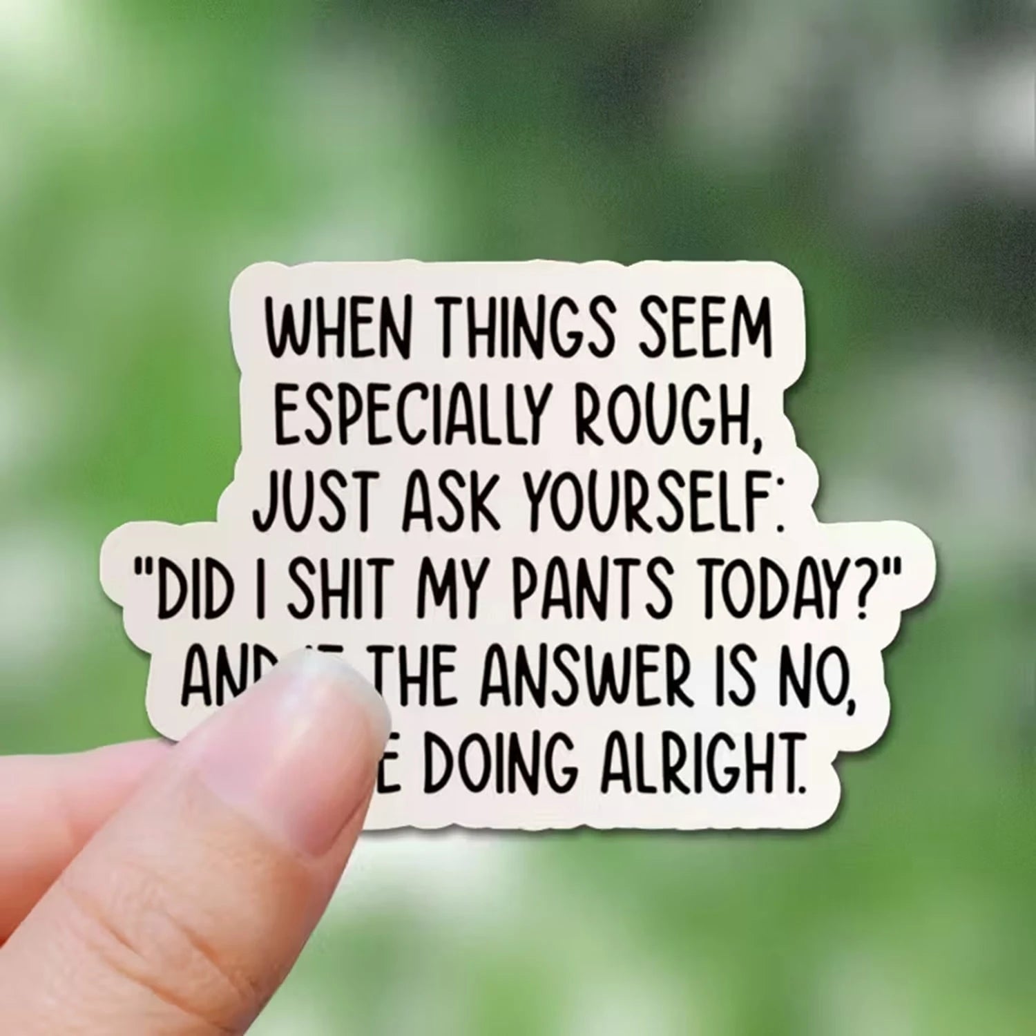 1/2/5pcs Did I Sh*T My Pants Today" Vinyl Sticker- Funny Sarcastic Laptop Decal With Humorous Quote, Reusable Semi-Matte Decal For Water Bottles, Tumblers, And More, Humorous Gift Idea, Water Bottle