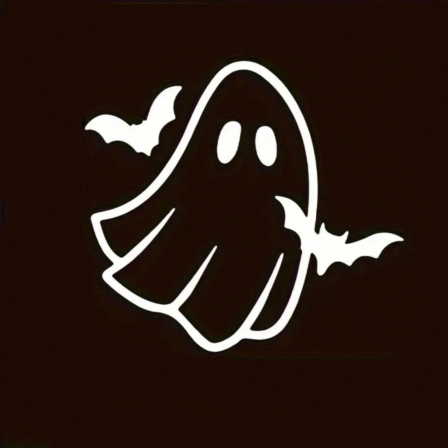 1/2/5pcs Minimalist Ghost Bat Rearview Mirror Car Vinyl Stickers,Cute Simple Line Art Ghost With Tiny Bats Design,Waterproof Removable Rear View Mirror Decor Stickers,Spooky Halloween Mini Ghost Bat C