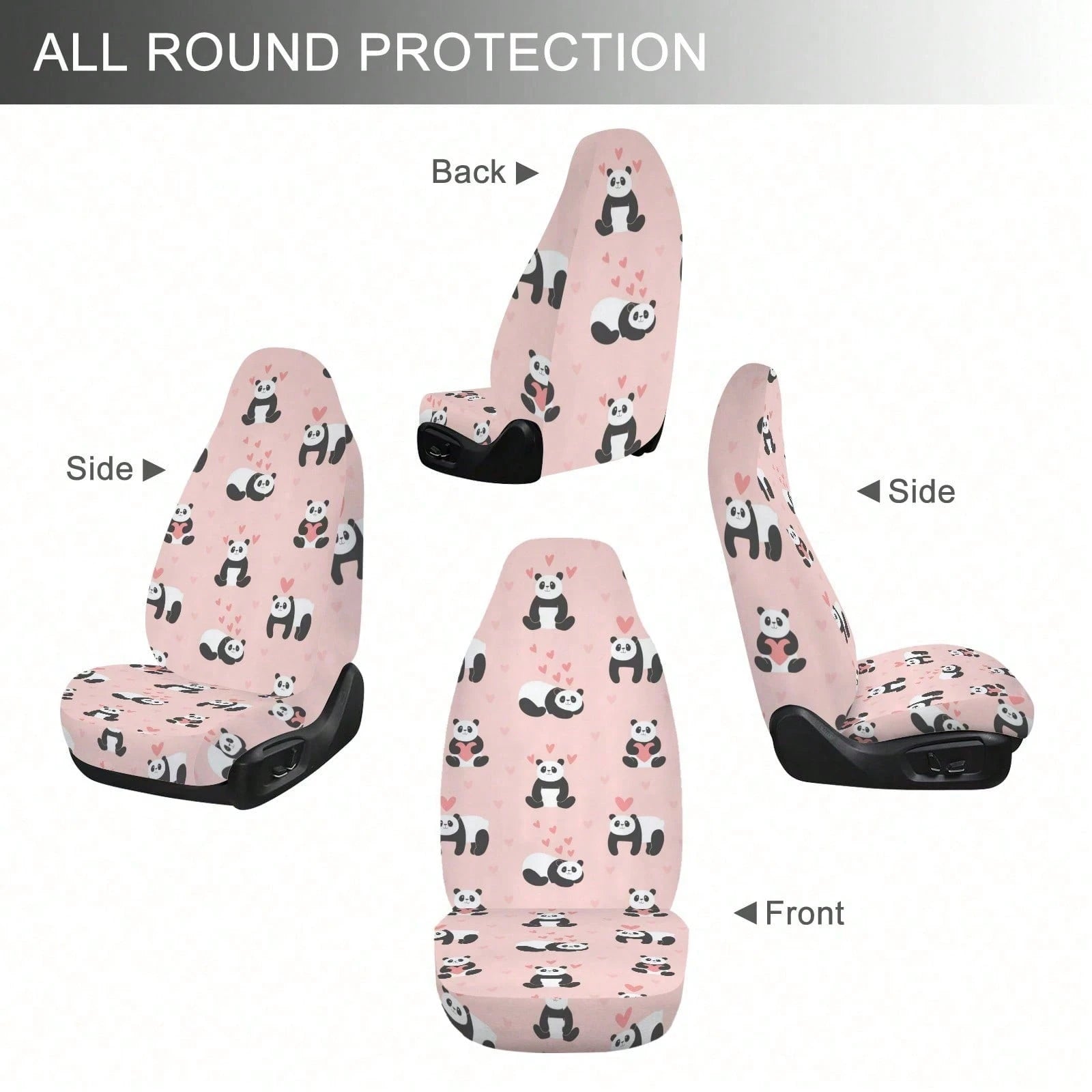 1/ 2 Pcs Universal Pink Leopard & Zebra Print Car Seat Cover, Breathable & Comfortable, Easy To Install & Clean, All-Round Seat Protection, Wild Animal Print Design, Automotive Seat Protector For Mos