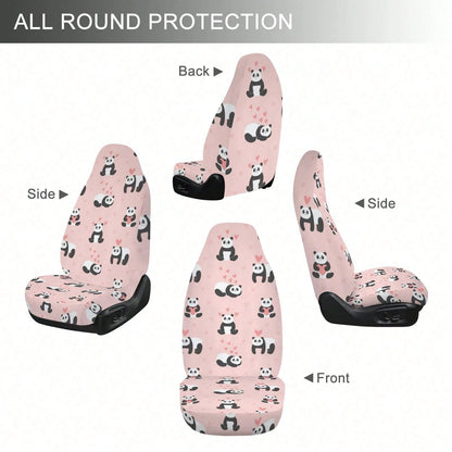 1/ 2 Pcs Universal Pink Leopard & Zebra Print Car Seat Cover, Breathable & Comfortable, Easy To Install & Clean, All-Round Seat Protection, Wild Animal Print Design, Automotive Seat Protector For Mos