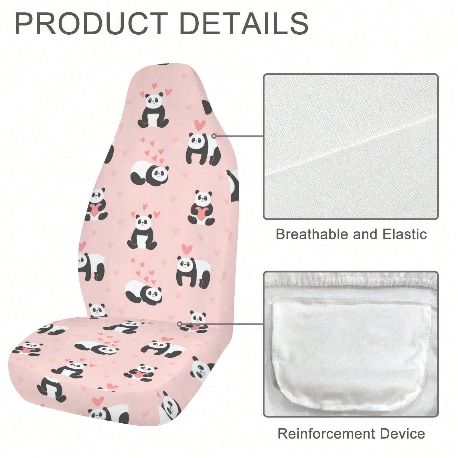 1/ 2 Pcs Universal Pink Leopard & Zebra Print Car Seat Cover, Breathable & Comfortable, Easy To Install & Clean, All-Round Seat Protection, Wild Animal Print Design, Automotive Seat Protector For Mos