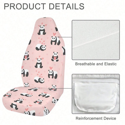1/ 2 Pcs Universal Pink Leopard & Zebra Print Car Seat Cover, Breathable & Comfortable, Easy To Install & Clean, All-Round Seat Protection, Wild Animal Print Design, Automotive Seat Protector For Mos