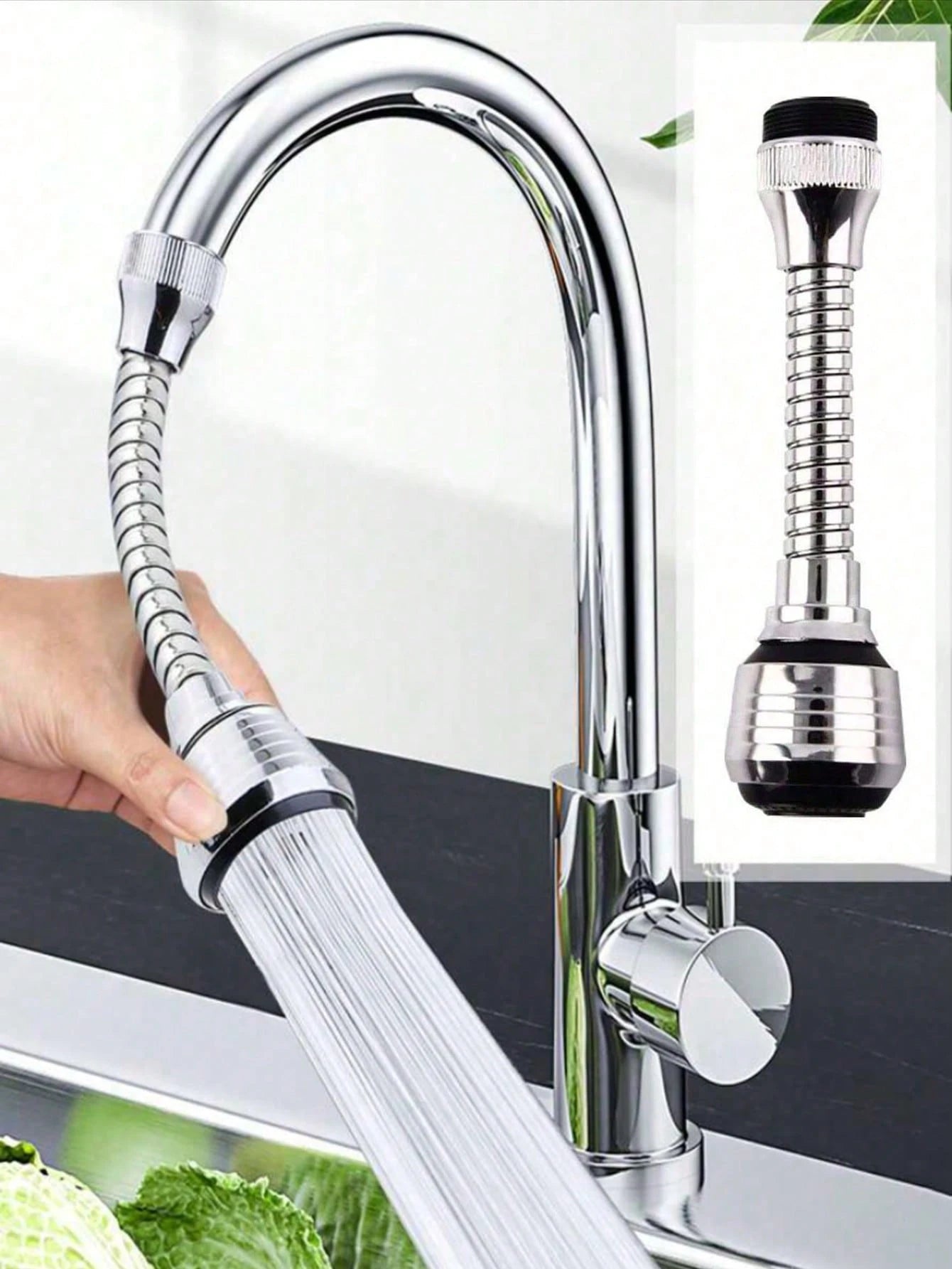 1/2pcs 360° Rotating Faucet Extender, Faucet Water Saving Device, Stainless Steel Splash-Proof Nozzle Filter, Faucet Booster, 2 Water Flow Modes, Suitable For Bathroom, Toilet, Kitchen, Dining Room, S
