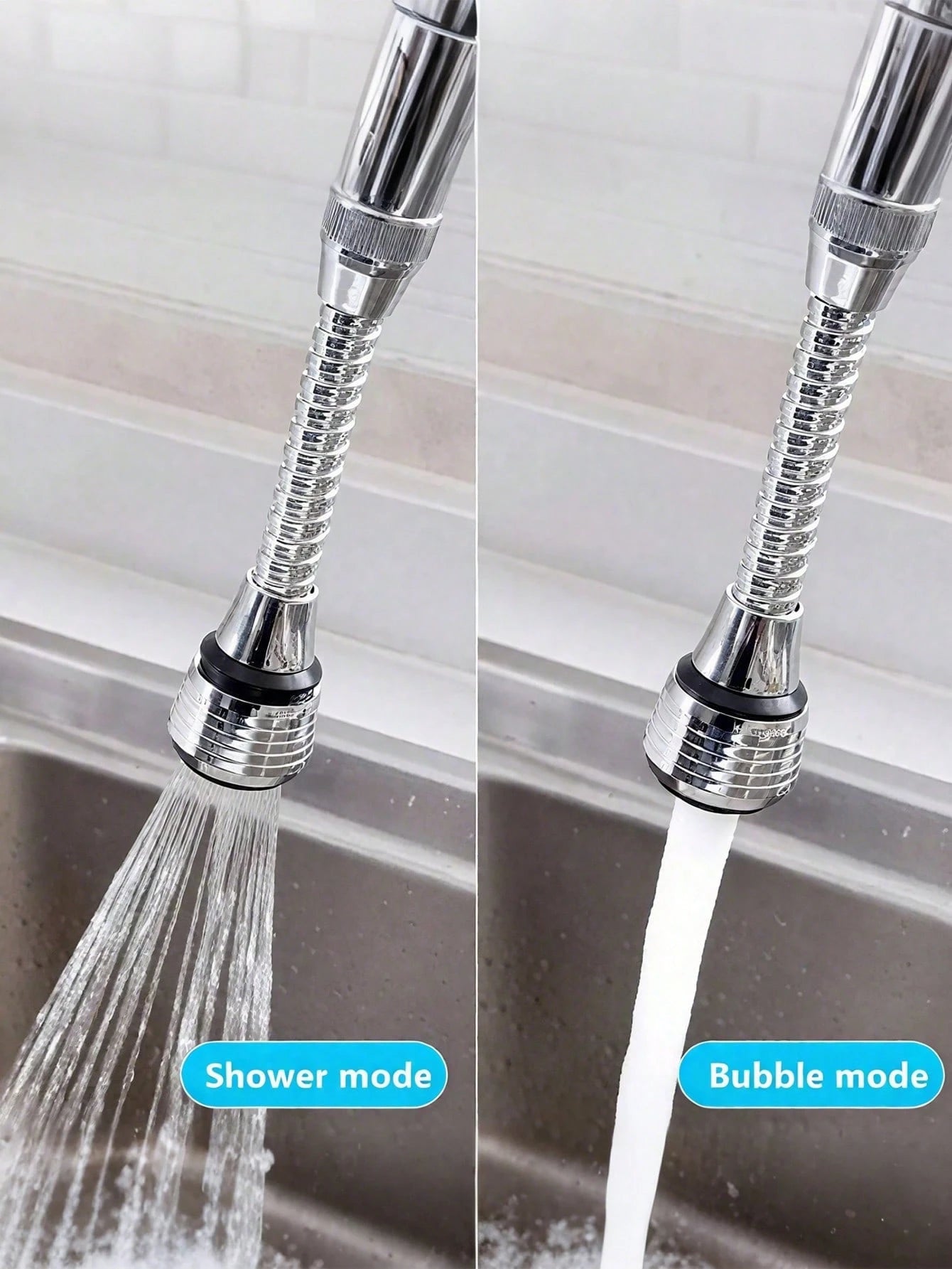 1/2pcs 360° Rotating Faucet Extender, Faucet Water Saving Device, Stainless Steel Splash-Proof Nozzle Filter, Faucet Booster, 2 Water Flow Modes, Suitable For Bathroom, Toilet, Kitchen, Dining Room, S