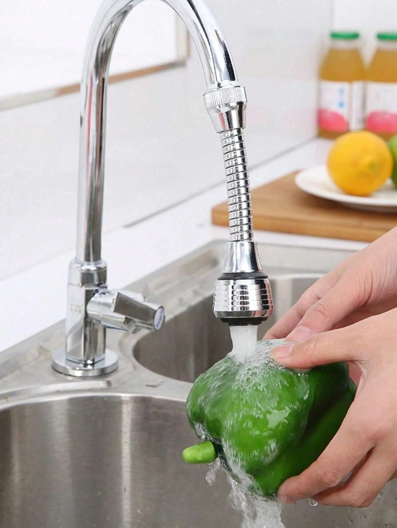 1/2pcs 360° Rotating Faucet Extender, Faucet Water Saving Device, Stainless Steel Splash-Proof Nozzle Filter, Faucet Booster, 2 Water Flow Modes, Suitable For Bathroom, Toilet, Kitchen, Dining Room, S