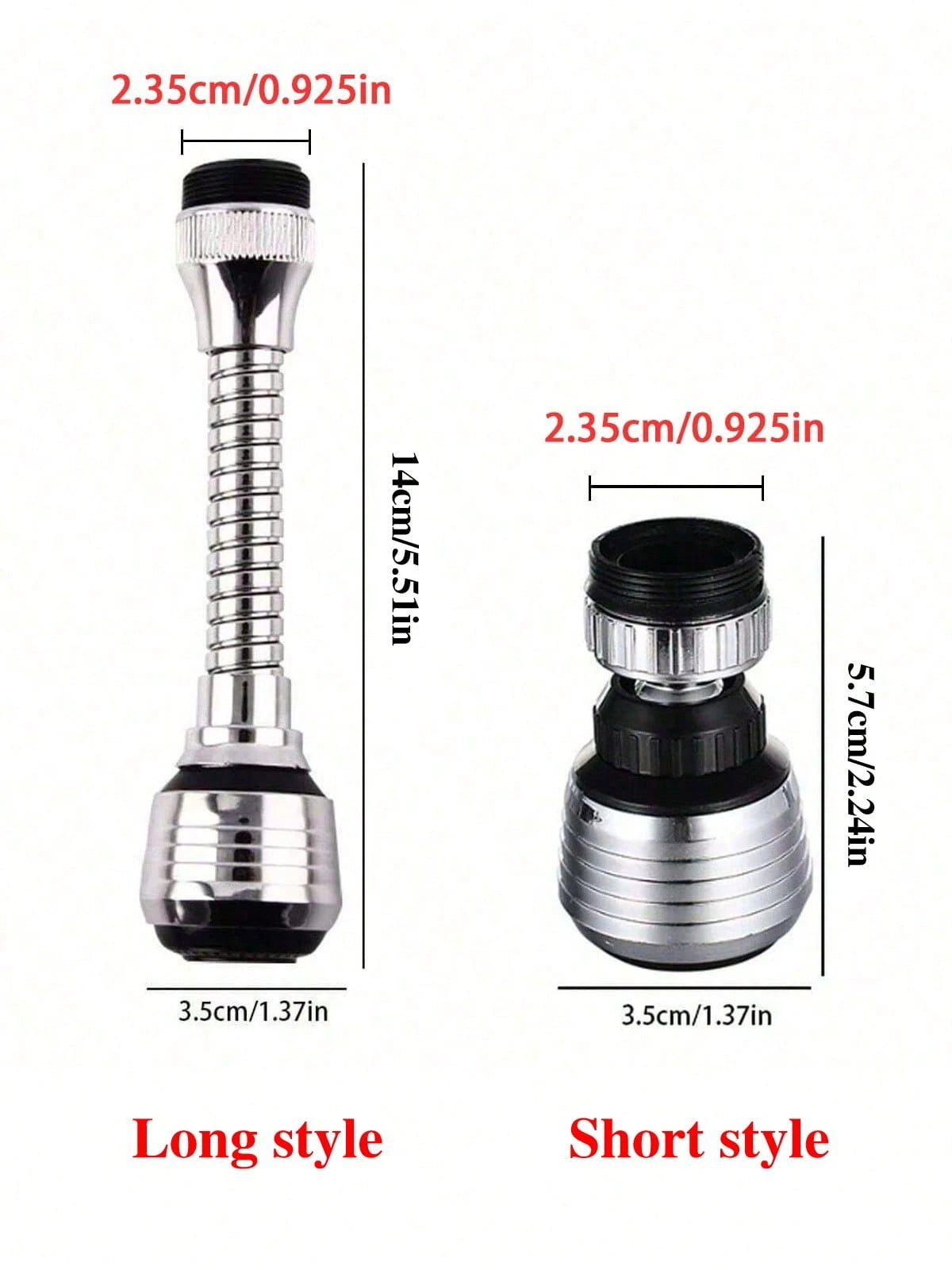 1/2pcs 360° Rotating Faucet Extender, Faucet Water Saving Device, Stainless Steel Splash-Proof Nozzle Filter, Faucet Booster, 2 Water Flow Modes, Suitable For Bathroom, Toilet, Kitchen, Dining Room, S