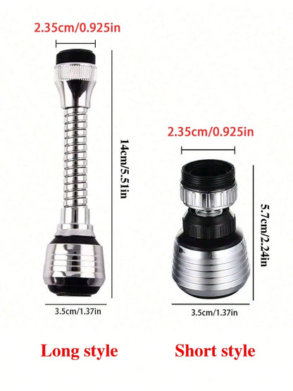 1/2pcs 360° Rotating Faucet Extender, Faucet Water Saving Device, Stainless Steel Splash-Proof Nozzle Filter, Faucet Booster, 2 Water Flow Modes, Suitable For Bathroom, Toilet, Kitchen, Dining Room, S