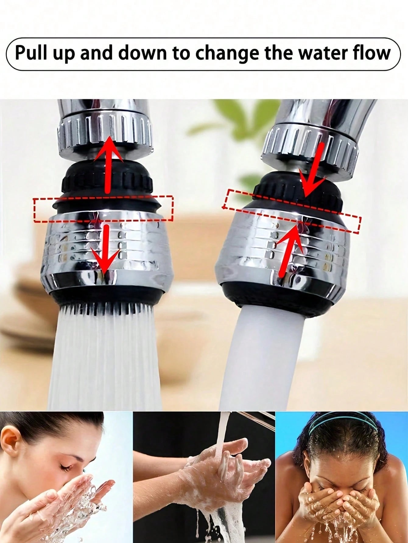 1/2pcs 360° Rotating Faucet Extender, Faucet Water Saving Device, Stainless Steel Splash-Proof Nozzle Filter, Faucet Booster, 2 Water Flow Modes, Suitable For Bathroom, Toilet, Kitchen, Dining Room, S