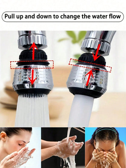 1/2pcs 360° Rotating Faucet Extender, Faucet Water Saving Device, Stainless Steel Splash-Proof Nozzle Filter, Faucet Booster, 2 Water Flow Modes, Suitable For Bathroom, Toilet, Kitchen, Dining Room, S