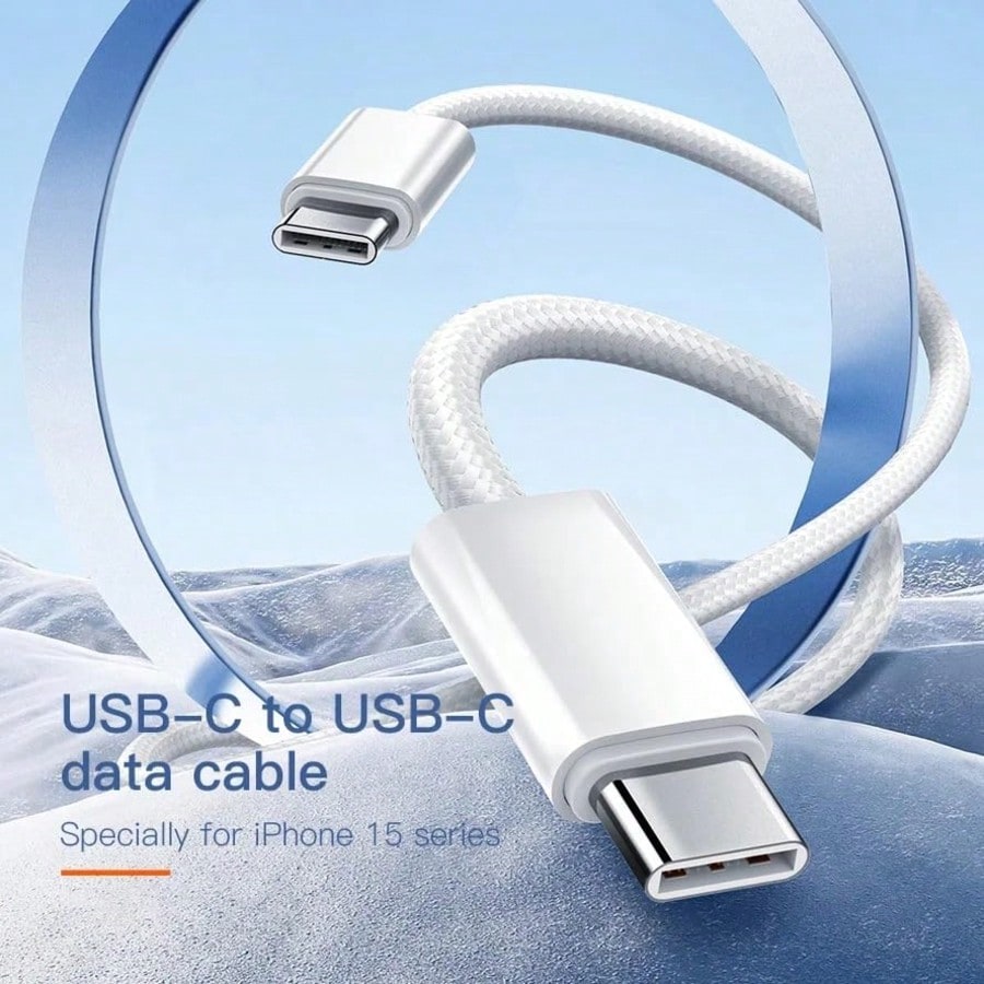 1/2pcs Braided Anti-Yellowing Dirt-Resistant Anti-Folding Wear-Resistant Material Flexible Easy Storage Anti-Tangle Minimalist All-Purpose Type-C Universal Fast Charging Data Cable Compatible With App
