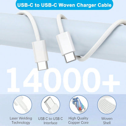 1/2pcs Braided Anti-Yellowing Dirt-Resistant Anti-Folding Wear-Resistant Material Flexible Easy Storage Anti-Tangle Minimalist All-Purpose Type-C Universal Fast Charging Data Cable Compatible With App