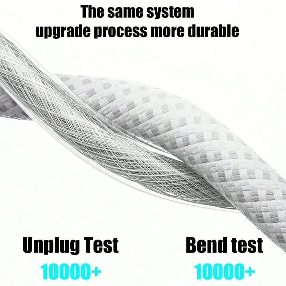 1/2pcs Braided Anti-Yellowing Dirt-Resistant Anti-Folding Wear-Resistant Material Flexible Easy Storage Anti-Tangle Minimalist All-Purpose Type-C Universal Fast Charging Data Cable Compatible With App