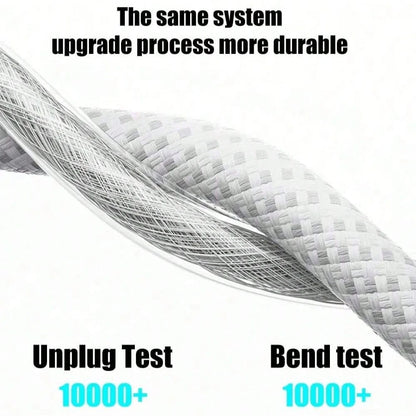 1/2pcs Braided Anti-Yellowing Dirt-Resistant Anti-Folding Wear-Resistant Material Flexible Easy Storage Anti-Tangle Minimalist All-Purpose Type-C Universal Fast Charging Data Cable Compatible With App