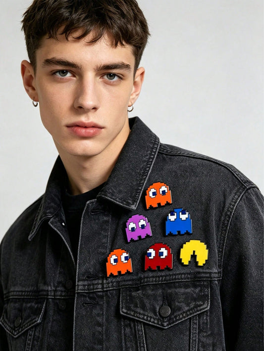 1/2pcs Creative Cartoon Pin Set:Unique Alloy Pins That Exude Youthful Energy;Suitable For Both Men And Women;Perfect For Travel,Campus,Daily Outfits