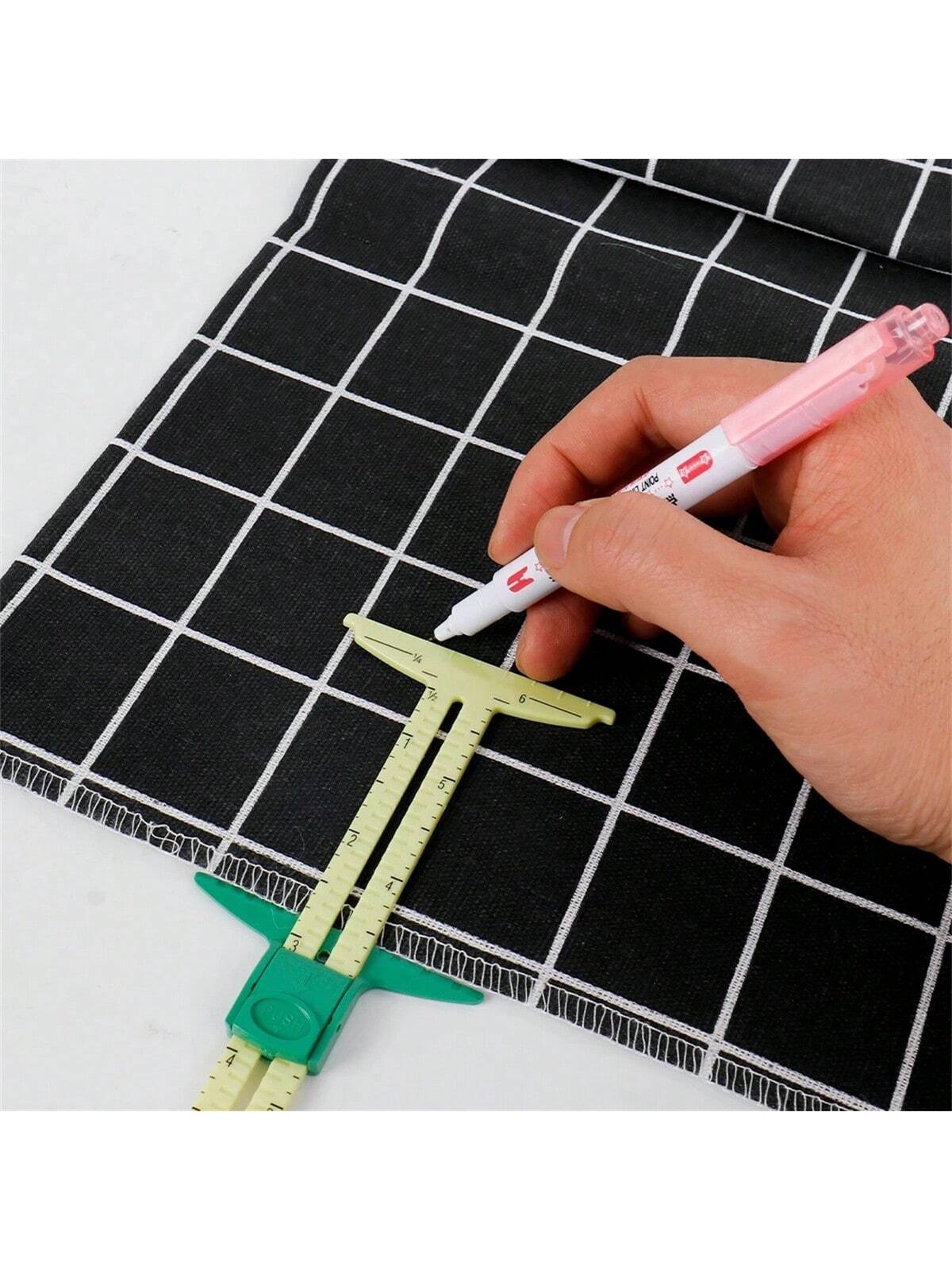 1/2pcs Inch Ruler Scale 5-IN-1 Sewing Seam Ruler Measuring Gauge Patchwork Quilting Tailor Ruler Sizer Helper Aluminum Plastic Sliding Gauge Saudi National Day(No CM Scale) Mother Day Gift