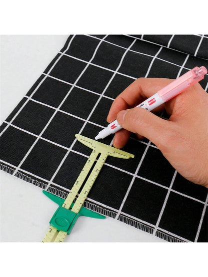 1/2pcs Inch Ruler Scale 5-IN-1 Sewing Seam Ruler Measuring Gauge Patchwork Quilting Tailor Ruler Sizer Helper Aluminum Plastic Sliding Gauge Saudi National Day(No CM Scale) Mother Day Gift