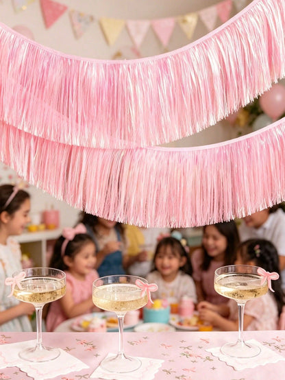 1/2pcs Party Becoration Light Pink Tassel Banner-59 Inches.|Baby Party Supplies, Baby Party Decorations, Birthday Background Boardshttps://Img.Ltweb