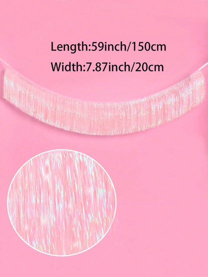 1/2pcs Party Becoration Light Pink Tassel Banner-59 Inches.|Baby Party Supplies, Baby Party Decorations, Birthday Background Boardshttps://Img.Ltweb