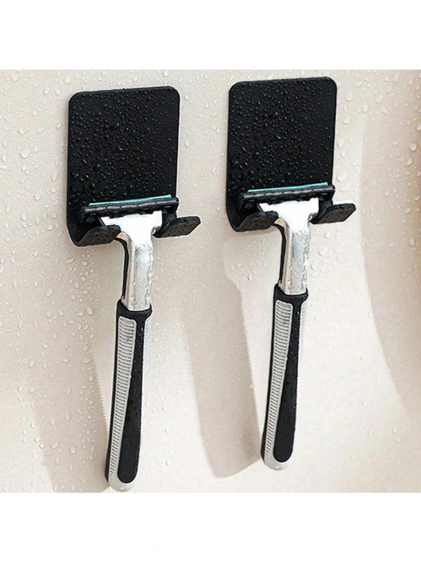 1/2pcs Silver/Gold/Black Adhesive Wall Hooks, Minimalist Wall-Mounted Razor Holder, No Drilling Required, Wall-Mounted, Bathroom Razor Holder, Stainless Steel Door/Wall Hooks, Bedroom Hat Hooks, Home
