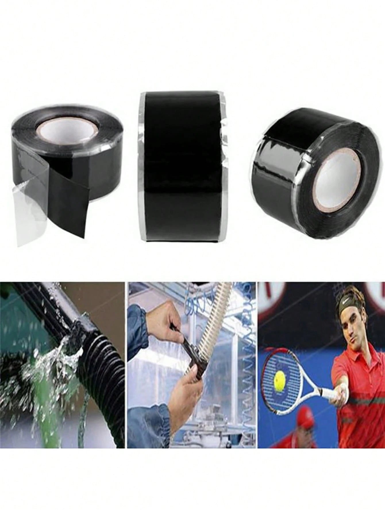 1/2pcs Water Pipe Silicone Rubber Tape, High Pressure/High Temperature/Low Temperature Resistant/Self-Adhesive Self-Fusing Insulating Tape, Emergency Heat Dissipation Self-Adhesive Tape (Green Color R