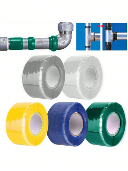 1/2pcs Water Pipe Silicone Rubber Tape, High Pressure/High Temperature/Low Temperature Resistant/Self-Adhesive Self-Fusing Insulating Tape, Emergency Heat Dissipation Self-Adhesive Tape (Green Color R