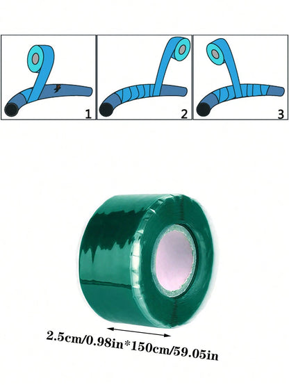 1/2pcs Water Pipe Silicone Rubber Tape, High Pressure/High Temperature/Low Temperature Resistant/Self-Adhesive Self-Fusing Insulating Tape, Emergency Heat Dissipation Self-Adhesive Tape (Green Color R