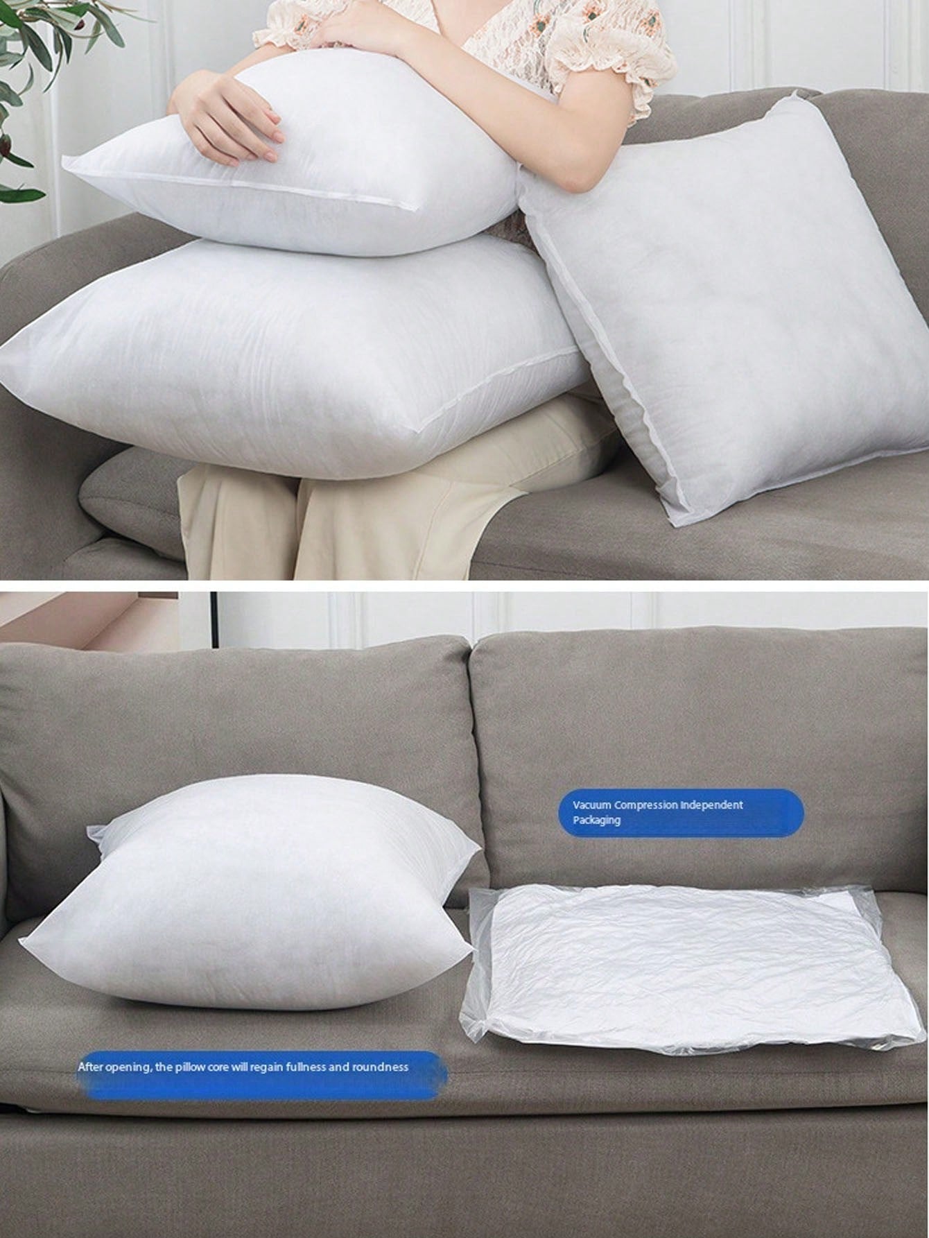1/2pcs/White Pillow Core, Luxury Pillow, Multiple Sizes Pillow Pad, Microfiber Filling, Pure White Square Throw Pillow, Minimalist Fashion, Suitable For Home Decor, Living Room Sofa, Bedroom, Outdoor