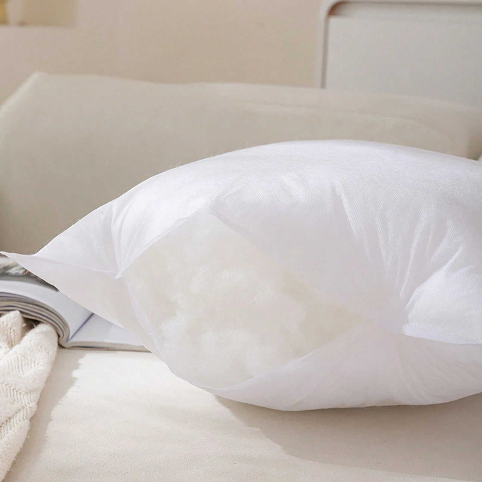 1/2pcs/White Pillow Core, Luxury Pillow, Multiple Sizes Pillow Pad, Microfiber Filling, Pure White Square Throw Pillow, Minimalist Fashion, Suitable For Home Decor, Living Room Sofa, Bedroom, Outdoor