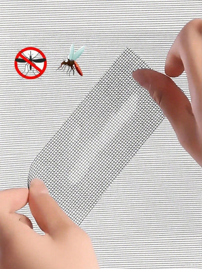 1/2Rolls Waterproof Self-Adhesive Window Screen Repair Tape,Anti-Insect Mesh Patch For Dorm Doors/Curtains, Strong Adhesive Repair Tape For Torn Screens Black