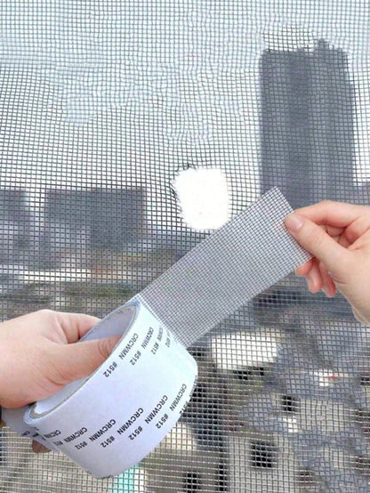 1/2Rolls Waterproof Self-Adhesive Window Screen Repair Tape,Anti-Insect Mesh Patch For Dorm Doors/Curtains, Strong Adhesive Repair Tape For Torn Screens Black