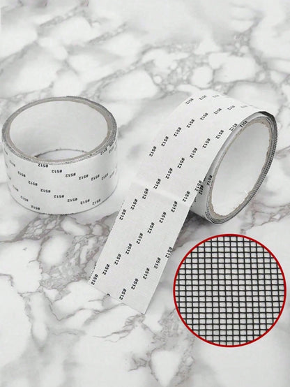 1/2Rolls Waterproof Self-Adhesive Window Screen Repair Tape,Anti-Insect Mesh Patch For Dorm Doors/Curtains, Strong Adhesive Repair Tape For Torn Screens Black