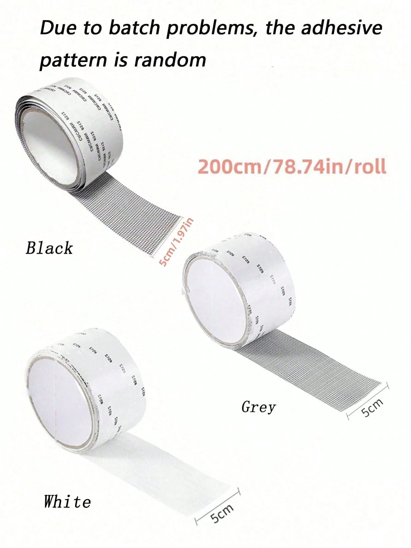 1/2Rolls Waterproof Self-Adhesive Window Screen Repair Tape,Anti-Insect Mesh Patch For Dorm Doors/Curtains, Strong Adhesive Repair Tape For Torn Screens Black