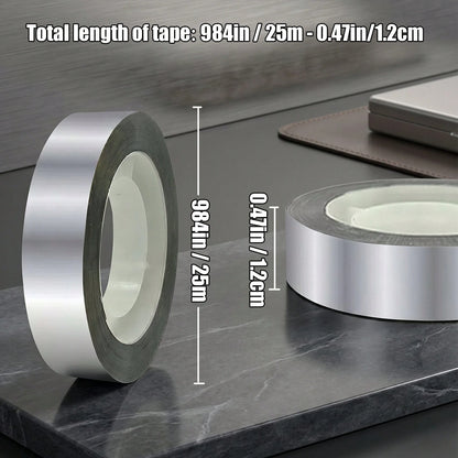 1/3 Roll Silver Metallic Mirror Tape 984in/2952in, DIY Graphic Art Self-Adhesive Polyester Film Decorative Tape, Suitable For Walls, Cabinets, Bathrooms, Gift Wrapping, Crafts Gold Decorative Tape