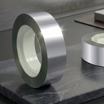 1/3 Roll Silver Metallic Mirror Tape 984in/2952in, DIY Graphic Art Self-Adhesive Polyester Film Decorative Tape, Suitable For Walls, Cabinets, Bathrooms, Gift Wrapping, Crafts Gold Decorative Tape