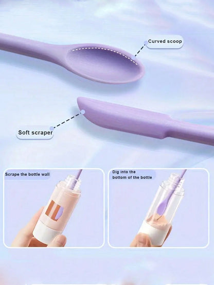 1/3pcs Mini Silicone Scraper, Makeup Spatula, Small Reusable Beauty Scraper, Mini Scraper, Thin Jar Scraper, Food Scraper, Scrape The Last Drop Of Beauty Products, Cosmetics, Inexpensive, Room Decor