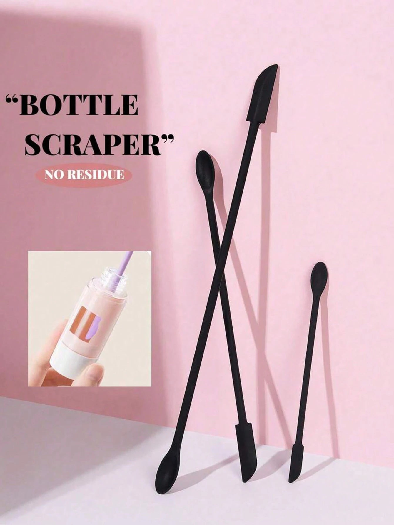 1/3pcs Mini Silicone Scraper, Makeup Spatula, Small Reusable Beauty Scraper, Mini Scraper, Thin Jar Scraper, Food Scraper, Scrape The Last Drop Of Beauty Products, Cosmetics, Inexpensive, Room Decor