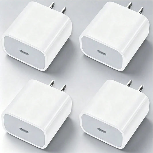 1-4pcs US Plug PD 20W Fast Charging Wall Adapter Compatible With IPhone 17 Pro Max/17 Pro/Air/17/16/15/14/13/12/11/XS/XR/8/7/6/ S25/S24/S23/S22/S21/S20 Ultra Plus/ Series