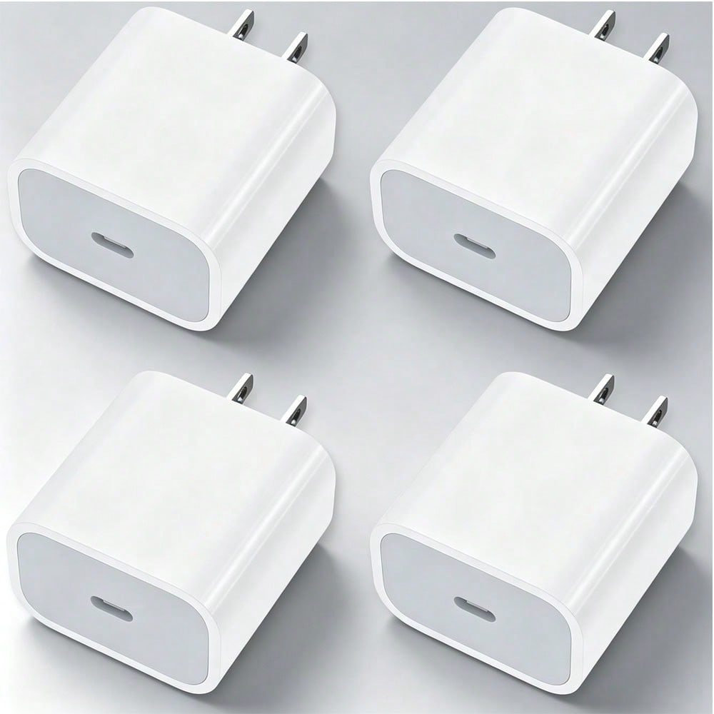 1-4pcs US Plug PD 20W Fast Charging Wall Adapter Compatible With IPhone 17 Pro Max/17 Pro/Air/17/16/15/14/13/12/11/XS/XR/8/7/6/ S25/S24/S23/S22/S21/S20 Ultra Plus/ Series