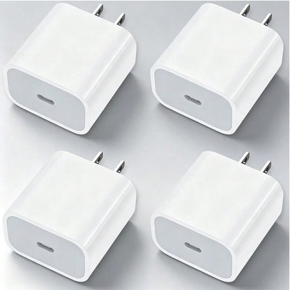 1-4pcs US Plug PD 20W Fast Charging Wall Adapter Compatible With IPhone 17 Pro Max/17 Pro/Air/17/16/15/14/13/12/11/XS/XR/8/7/6/ S25/S24/S23/S22/S21/S20 Ultra Plus/ Series