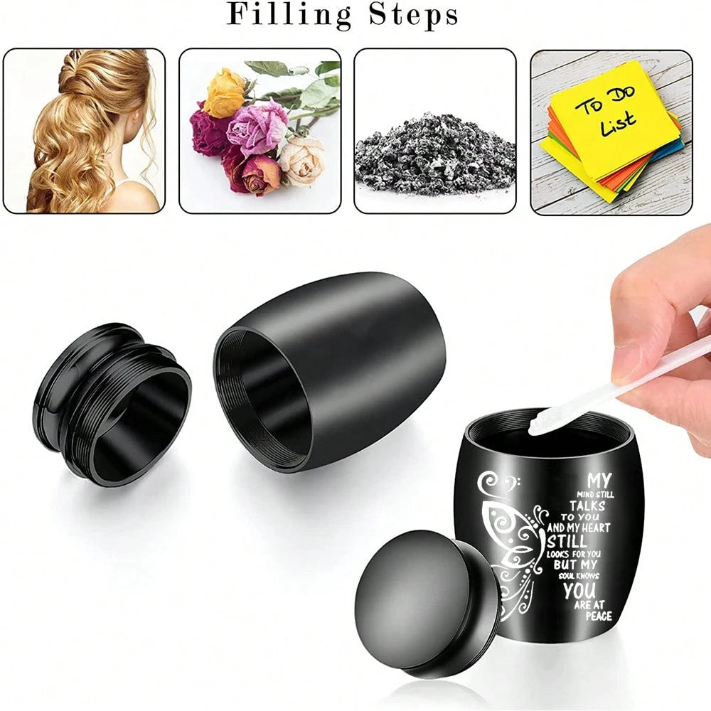 1.57 Inches Small Keepsake Urn For Human Ashes Aluminum Alloy Mini Urn Butterfly Small Ash Urn Tiny Ashes Holder Decorative Funeral Urn