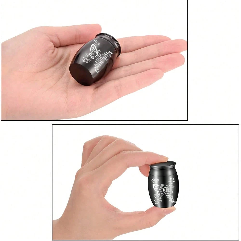 1.57 Inches Small Keepsake Urn For Human Ashes Aluminum Alloy Mini Urn Butterfly Small Ash Urn Tiny Ashes Holder Decorative Funeral Urn