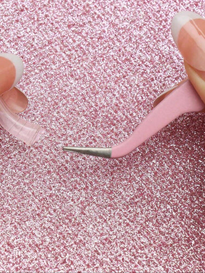 1-5pcs Pink Minimalist Eyelash Tweezers, Straight & Angled Tips, Two Styles Available, Finely Designed To Meet Various Needs. Thickened Steel Material, High Hardness, Good Elasticity, Durable. Comes W