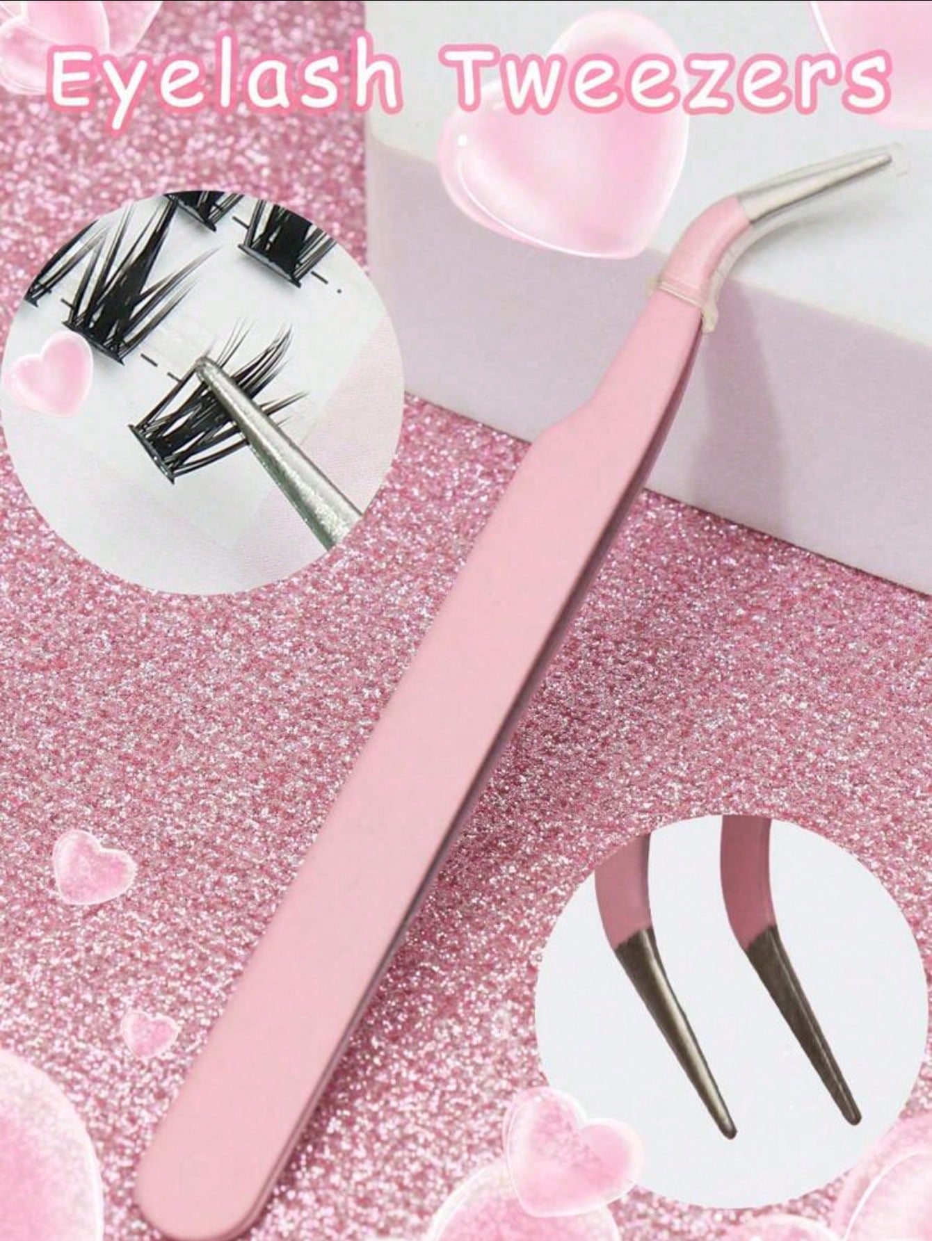 1-5pcs Pink Minimalist Eyelash Tweezers, Straight & Angled Tips, Two Styles Available, Finely Designed To Meet Various Needs. Thickened Steel Material, High Hardness, Good Elasticity, Durable. Comes W