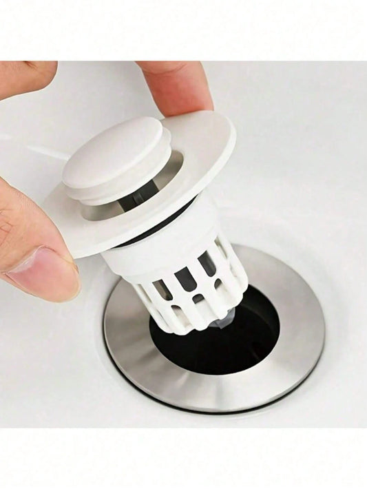 1-5pcs Pop-Up Bathroom Sink Drain Stopper- Multi-Functional Pressure Filter, Durable Plastic Material, Bathroom Sink Anti-Clogging, Efficient Drainage Essential Accessory, Wash Basin Drain Filter, Ho