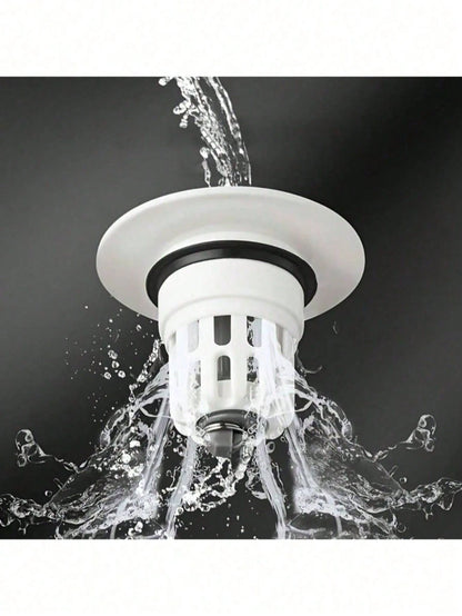 1-5pcs Pop-Up Bathroom Sink Drain Stopper- Multi-Functional Pressure Filter, Durable Plastic Material, Bathroom Sink Anti-Clogging, Efficient Drainage Essential Accessory, Wash Basin Drain Filter, Ho