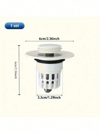 1-5pcs Pop-Up Bathroom Sink Drain Stopper- Multi-Functional Pressure Filter, Durable Plastic Material, Bathroom Sink Anti-Clogging, Efficient Drainage Essential Accessory, Wash Basin Drain Filter, Ho