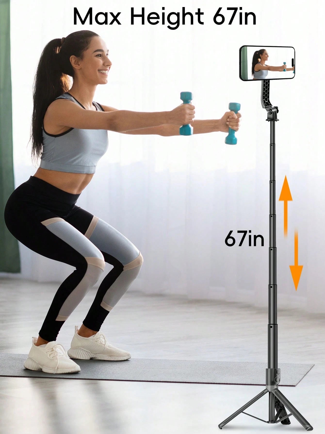 1.7m Magnetic Selfie Stick Tripod, 360° Rotating Phone Holder, Detachable Bluetooth Remote, Aluminum Alloy Extendable Tripod, Suitable For Live Streaming, Vlogging And Travel Use