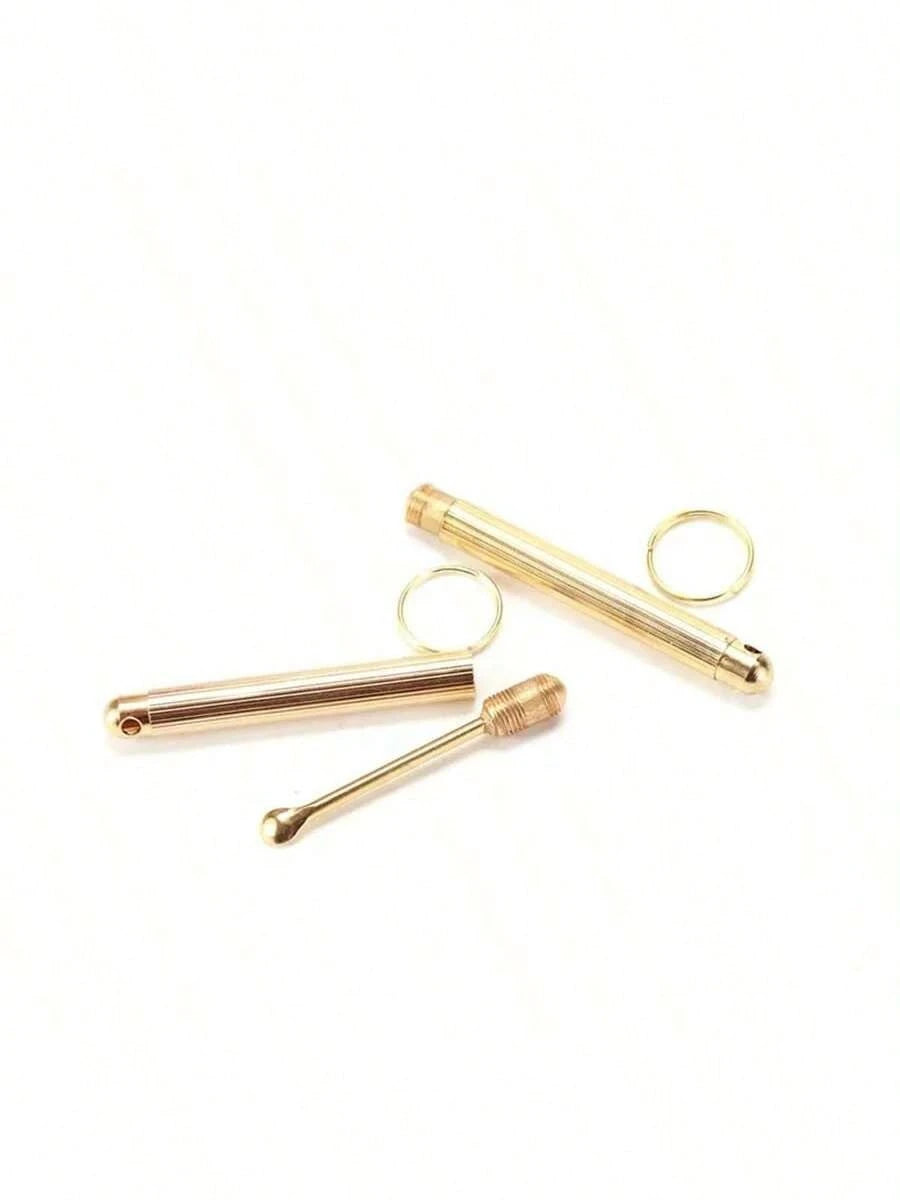 1/8/21pcs Mini Metal Ear Cleaner Spoon With Keychain- No Battery Needed, Travel Essential, Non-Illuminating (No Blade)