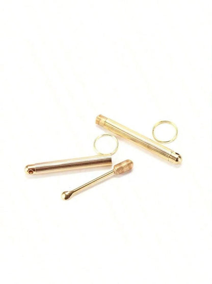 1/8/21pcs Mini Metal Ear Cleaner Spoon With Keychain- No Battery Needed, Travel Essential, Non-Illuminating (No Blade)