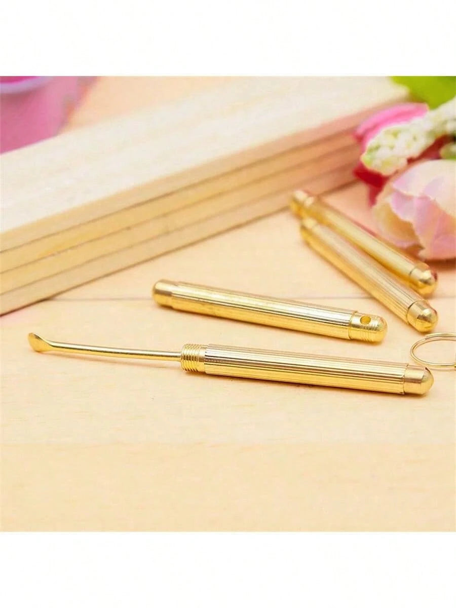 1/8/21pcs Mini Metal Ear Cleaner Spoon With Keychain- No Battery Needed, Travel Essential, Non-Illuminating (No Blade)